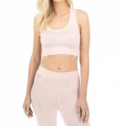 Leimere Crop Bralette W/ Mesh In Peach Whip In Multi