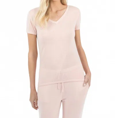 Leimere Feather Vneck Tee In Peach Whip In Pink