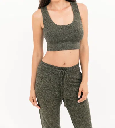 Leimere Mélange Bralette In Olive Mélange In Multi