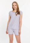 Leimere Newport Tee In Lilac Marshmallow Stripe In Purple