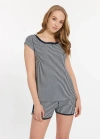 Leimere Newport Tee In Navy Marshmallow Stripe
