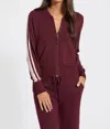 Leimere Tokyo Track Jacket In Burgundy In White