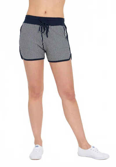 Leimere Women's Newport Short In Navy Marshmallow Stripe In Multi