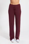 Leimere Women's Tokyo Track Pant In Burgundy In White