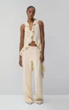 Lein Alexandra Ruffled Halter Top In White