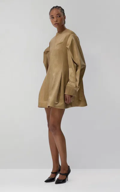 Lein Arden Cotton-blend Shirtdress In Brown
