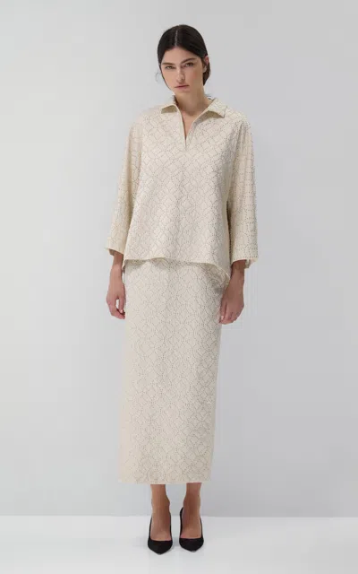 Lein Calder Cotton-blend Studded Shirt In White