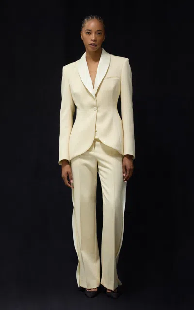 Lein Ellis Wool Tuxedo Jacket In White