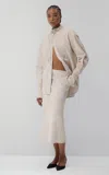 Lein Harris Leather Tuxedo Shirt In White