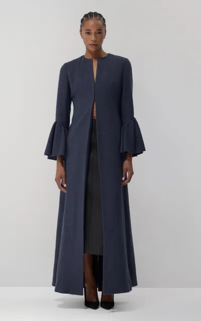 Lein Marce Wool-blend Bouclé Duster Jacket In Blue