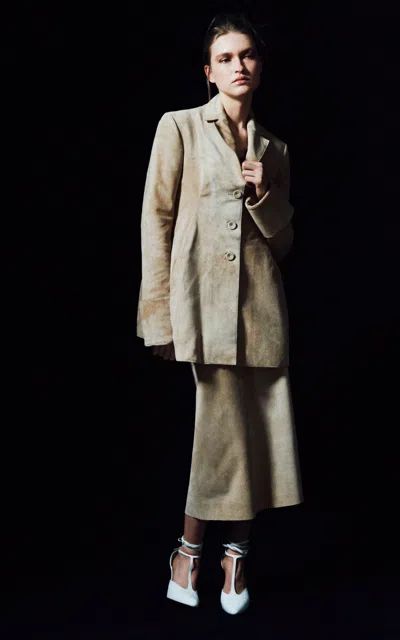 Lein Reid Suede Jacket In Brown