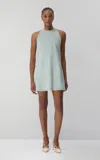 Lein Sloane Wool-blend Halter Mini Dress In Blue