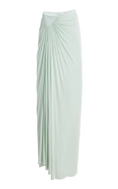 Lein Talia Draped Maxi Skirt In Blue