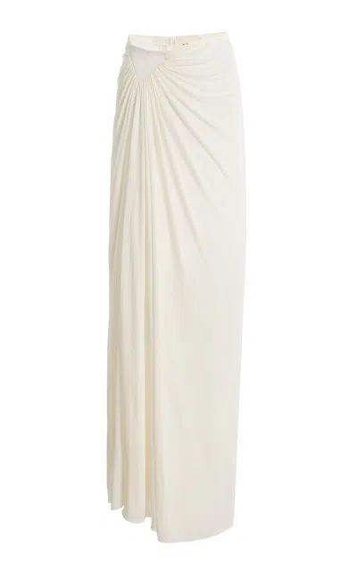 Lein Talia Draped Maxi Skirt In White