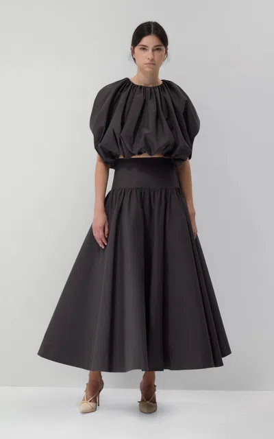 Lein Willa Cotton-blend Midi Skirt In Black