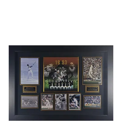 Leipzig Galleries India 1983 Cricket World Cup Champions Squad Signed Display In Black