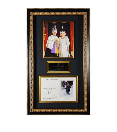 Leipzig Galleries King Charles Iii & Queen Camilla Signed Royal Display In Black