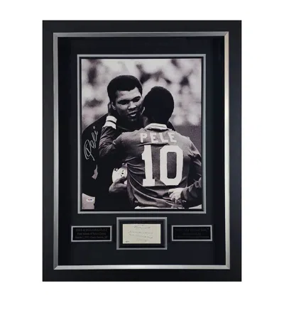 Leipzig Galleries Muhammad Ali Meets Pelé Autographed Vintage Framed Display