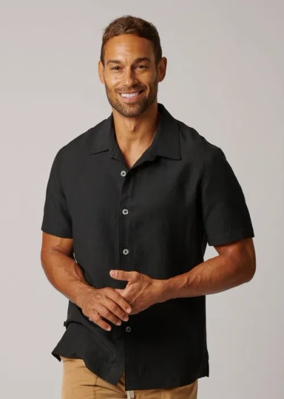 Leisure Lab Cabana Button Up In Matte Black