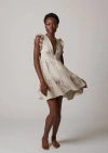 Leisure Lab Chloe Mini Linen Dress In Oatmeal