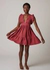 Leisure Lab Chloe Mini Linen Dress In Pink