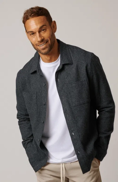 Leisure Lab Cotton Tweed Button Up In Black
