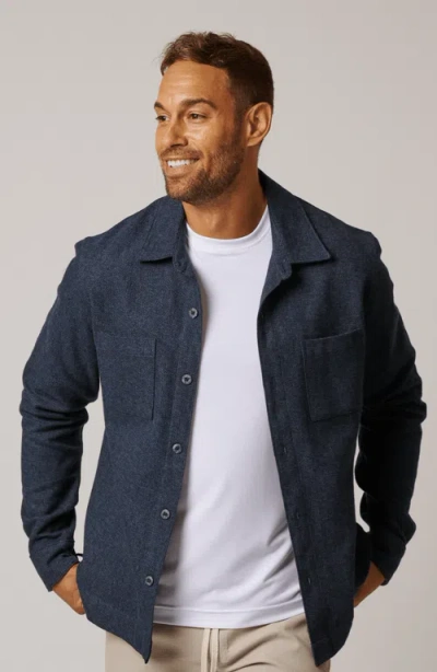 Leisure Lab Cotton Tweed Button Up In Blue