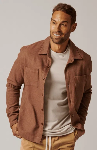 Leisure Lab Cotton Tweed Button Up In Brown