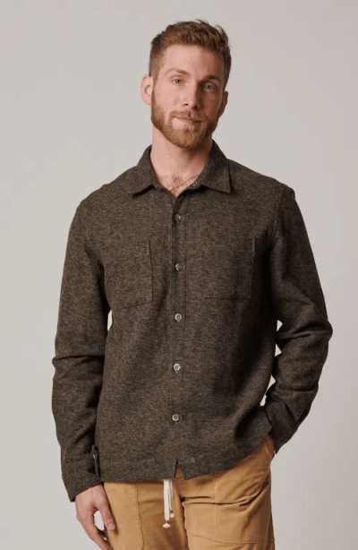 Leisure Lab Cotton Tweed Button Up In Brown