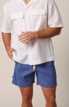 Leisure Lab Laid Back Linen Short In Blue