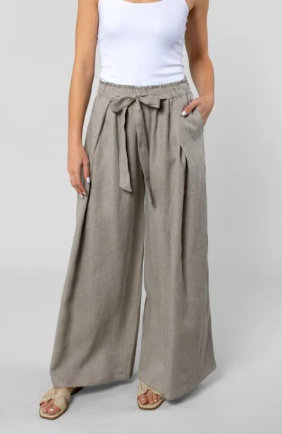Leisure Lab Linen Cabana Pant In Gray