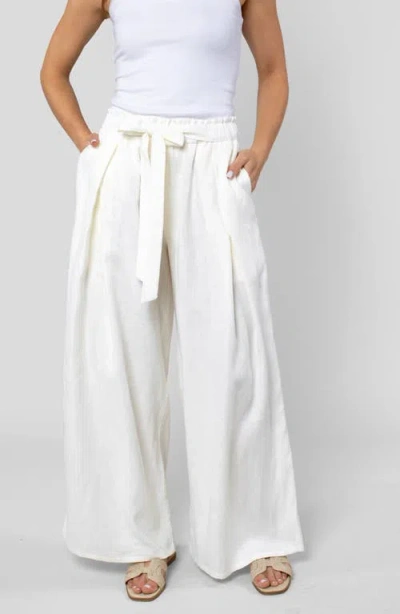 Leisure Lab Linen Cabana Pant In White