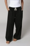 Leisure Lab Linen Palazzo Pant In Black