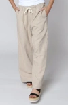 Leisure Lab Linen Palazzo Pant In Brown