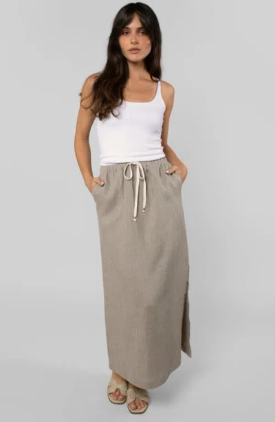 Leisure Lab Linen Resort Skirt In Gray