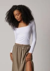 Leisure Lab Long Sleeve Rib Shirt In White