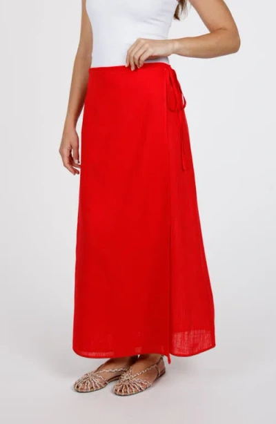 Leisure Lab Marbella Wrap Skirt In Red