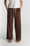 Leisure Lab Modal Rib Flow Pant In Brown