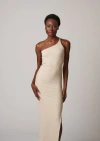 Leisure Lab One Shoulder Strap Dress In Cream
