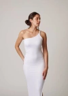 Leisure Lab One Shoulder Strap Dress In White