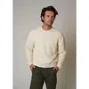 Leisure Lab Quilt Crewneck Sweater In Ivory