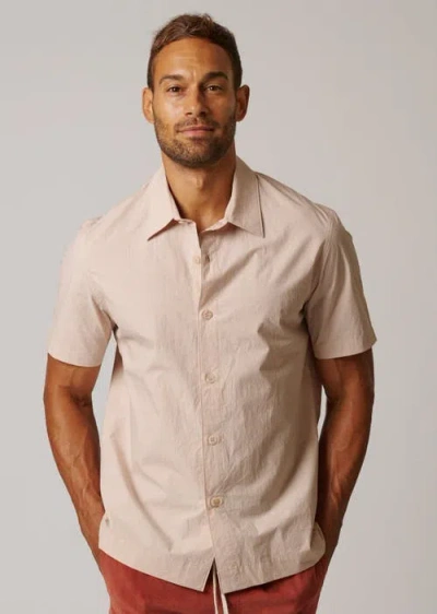 Leisure Lab Short Sleeve Cotton Button Up In Coral