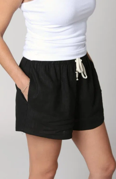 Leisure Lab Solana Relaxed Linen Short In Black