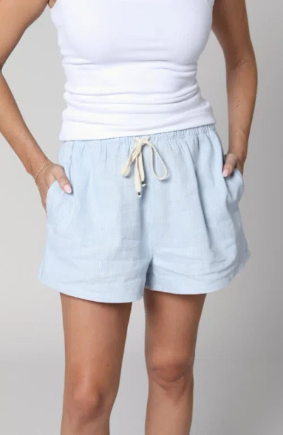 Leisure Lab Solana Relaxed Linen Short In Blue