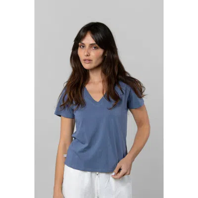 Leisure Lab Supima V-neck In Blue