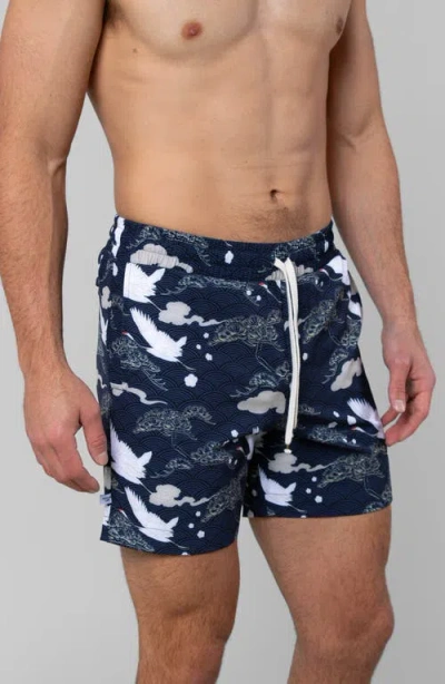 Leisure Lab Swan Dive Swim Trunk In Blue
