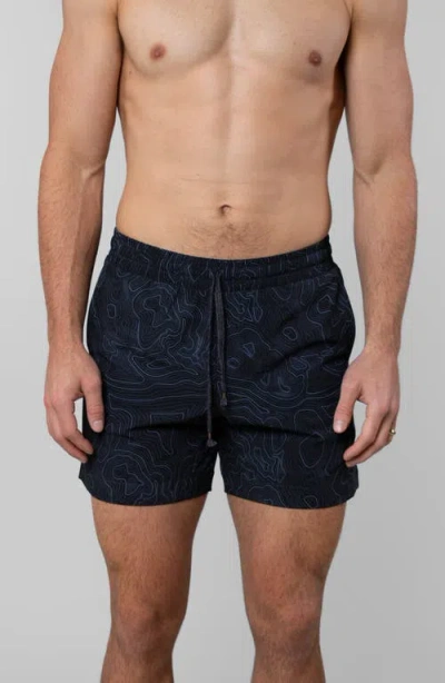 Leisure Lab Topography Swim Trunk In Black