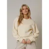 Leisure Lab Women Quilt Crewneck Sweater In Ivory