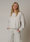 Leisure Lab Womens Cotton Lounge Crew In Opal