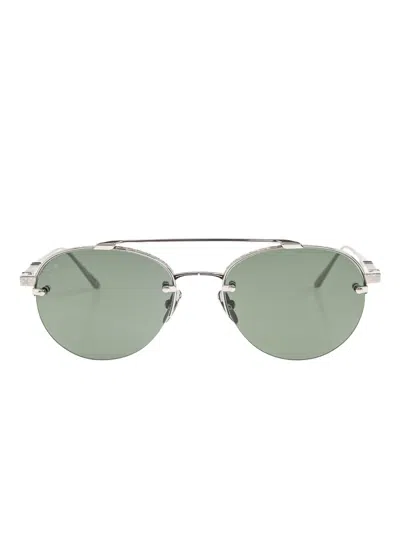 Leisure Society Avalon Patterned Round Sunglasses In Silver